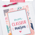 Classeur de maison ouvert avec des feuilles de papier imprimées en couleur et des stylos d'écriture