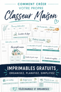 Un classeur de maison bien organisé sur une table, avec divers documents et dossiers décoratifs
