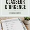 Image d'un dossier d'urgence bien organisé sur une table avec des listes et des contacts