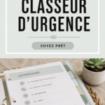 Image d'un dossier d'urgence bien organisé sur une table avec des listes et des contacts