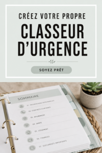 Image d'un dossier d'urgence bien organisé sur une table avec des listes et des contacts
