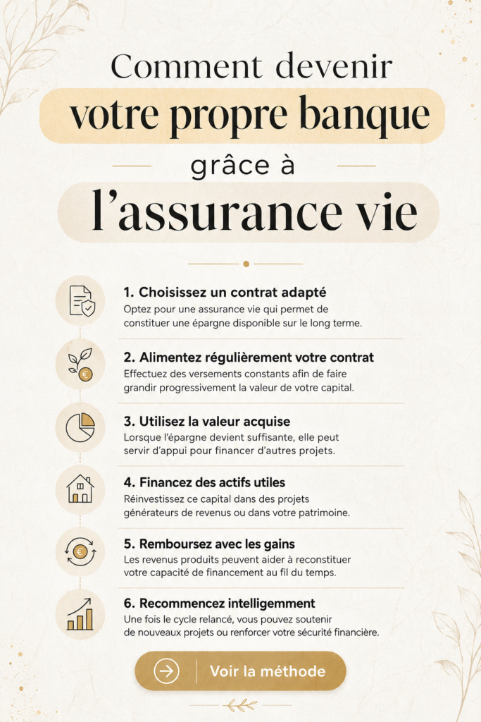 Femme réfléchissant à ses options d'assurance vie pour devenir sa propre banque.