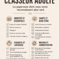 Classeur d'adulte ouvert avec des documents organisés à l'intérieur