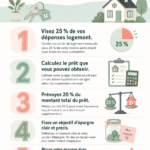 Femme souriante examinant ses économies pour un futur achat immobilier.