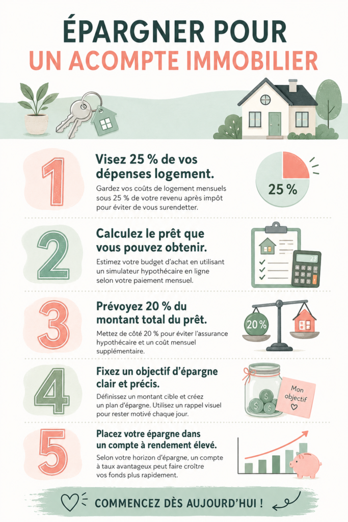 Femme souriante examinant ses économies pour un futur achat immobilier.