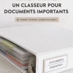 Un classeur bien organisé avec des documents étiquetés