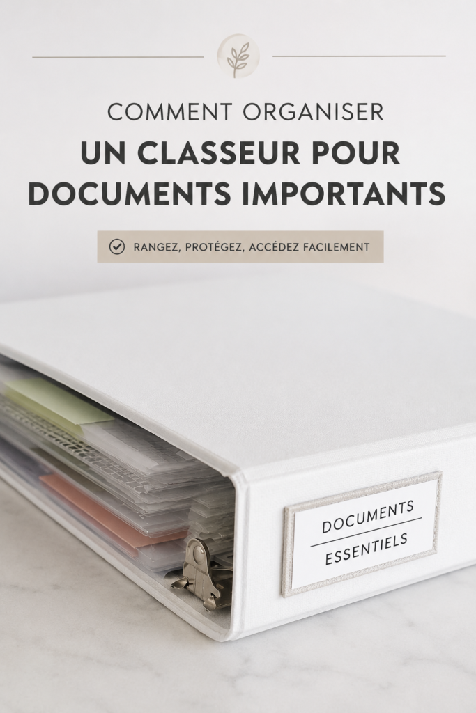 Un classeur bien organisé avec des documents étiquetés
