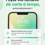 Femme utilisant une application bancaire sur son smartphone pour gérer ses paiements automatiques.