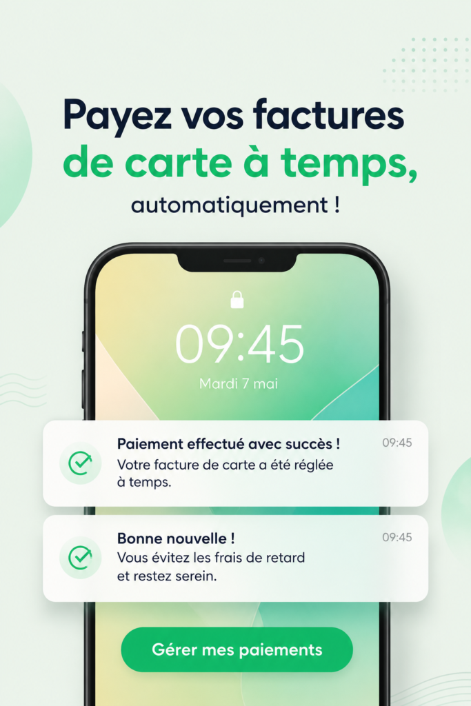 Femme utilisant une application bancaire sur son smartphone pour gérer ses paiements automatiques.