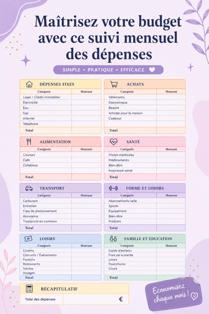 Capture d'écran d'un tracker de dépenses facile à utiliser