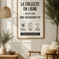 Affiche humoristique sur l'assurance dans un bureau moderne
