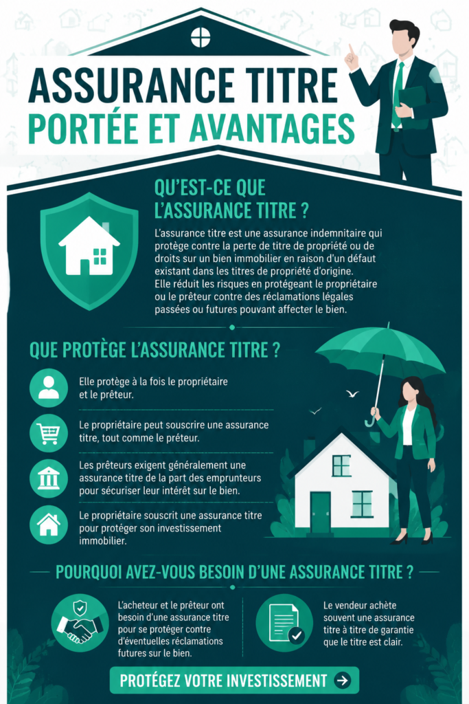 Illustration d'un document d'assurance title pour un bien immobilier.