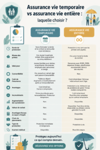 Visuel d'une femme examinant des options d'assurance vie avec un conseiller