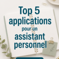 Capture d'écran présentant une application d'assistant personnel sur un smartphone avec des tâches organisées.