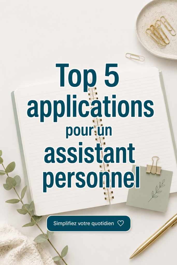 Capture d'écran présentant une application d'assistant personnel sur un smartphone avec des tâches organisées.