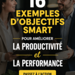 Illustration d'une femme réfléchissant à des objectifs SMART pour améliorer sa productivité au travail.