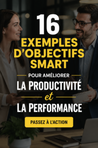 Illustration d'une femme réfléchissant à des objectifs SMART pour améliorer sa productivité au travail.