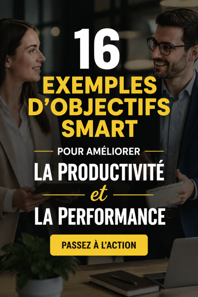 Illustration d'une femme réfléchissant à des objectifs SMART pour améliorer sa productivité au travail.
