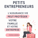 Femme souriante devant sa petite entreprise, symbolisant le succès et la promotion.