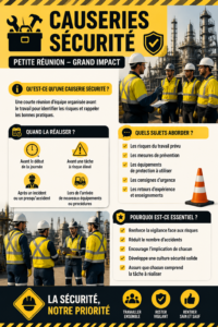 Une réunion de sécurité au travail avec des employés engagés
