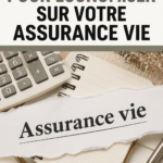 Femme regardant sa police d'assurance-vie et prenant des notes.