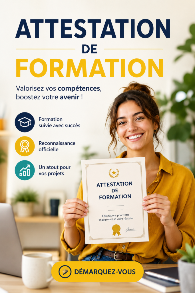 Attestation de formation, document formel utilisé dans le cadre professionnel