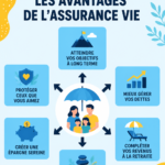 Femme souriante lisant un document d'assurance vie.