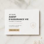 Carte de visite d'agent d'assurance illustrant un design professionnel et attractif.