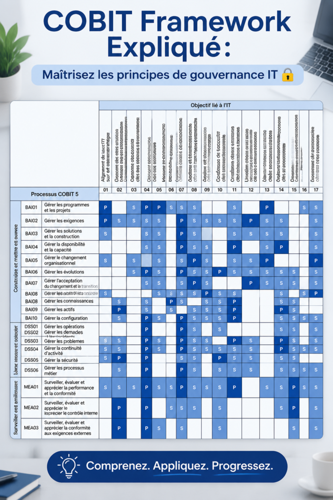 Illustration du cadre COBIT pour améliorer la gouvernance IT dans les entreprises