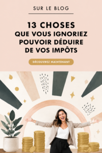 Femme en train de remplir sa déclaration d'impôts avec des documents en arrière-plan.