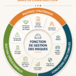 Un chantier de construction avec des plans et un ingénieur évaluant les risques