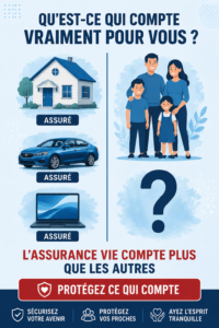 Une femme réfléchissant à son avenir financier avec des documents d'assurance vie.