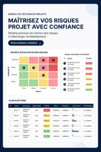 Femme souriante présentant un plan de gestion de projet sur un tableau blanc.