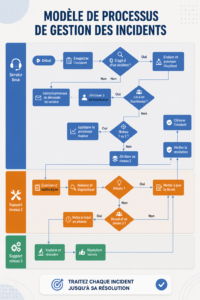 Modèle de gestion des incidents sur un ordinateur avec un graphique explicatif.