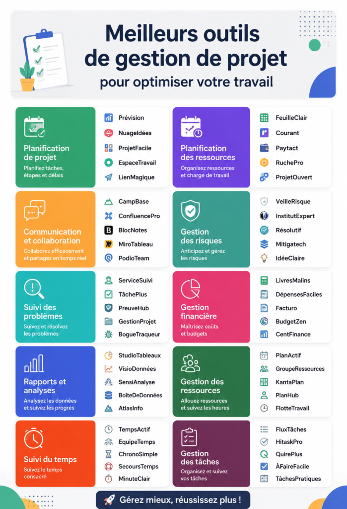 Un écran d'ordinateur affichant des applications de gestion de projet