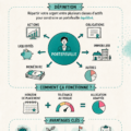 Illustration d'une allocation d'actifs diversifiée avec des graphiques et des catégories.