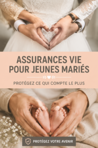 Jeunes mariés souriant avec un document d'assurance vie, symbolisant la protection de leur futur.