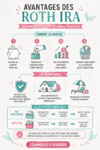 Illustration des avantages d'un Roth IRA pour une retraite sereine.