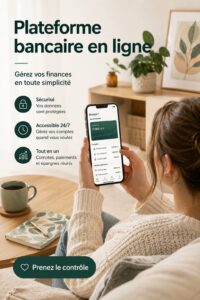 Femme utilisant une plateforme de banque en ligne pour gérer ses finances