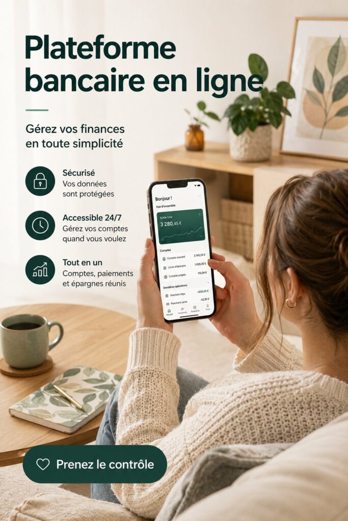 Femme utilisant une plateforme de banque en ligne pour gérer ses finances