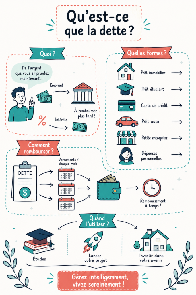 Illustration sur la gestion de la dette et des finances personnelles.