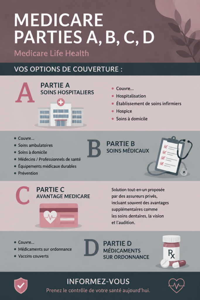 Vue d'ensemble des différentes parties de Medicare et leurs fonctions
