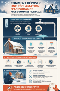 Femme au téléphone parlant à son assureur pour une déclaration de sinistre d'hiver.