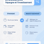 Illustration des différences entre épargne et investissement dans la gestion financière.