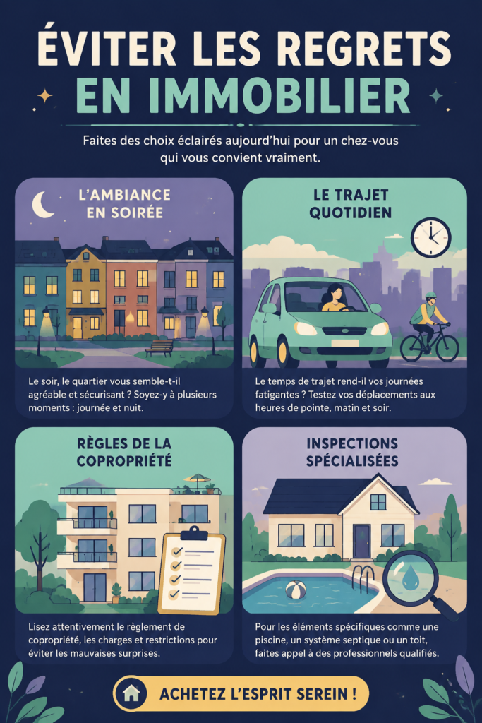 Infographie sur les conseils pour éviter les regrets immobiliers