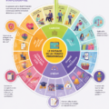 Infographie illustrant les bases des finances personnelles avec des outils de gestion financière.