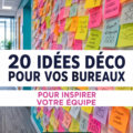 Mur de bureau décoré avec des œuvres d'art inspirantes et des couleurs apaisantes.
