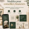 Exemples de modèles visuels pour conseillers financiers sur les réseaux sociaux.