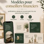 Exemples de modèles visuels pour conseillers financiers sur les réseaux sociaux.