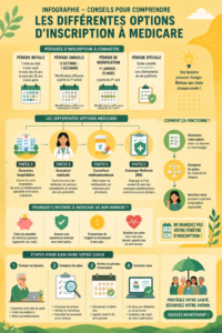 Infographie explicative sur les options d'inscription Medicare